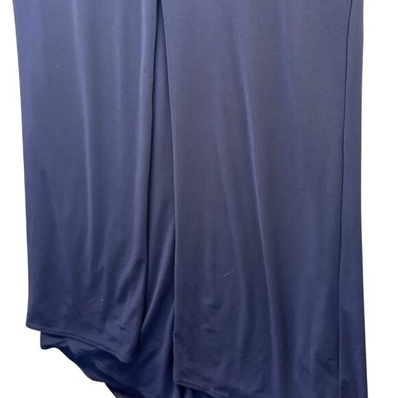 Vince Camuto Beaded Nay Blue V Neck Maxi Formal Evening Dress Women 10 - Picture 4 of 11